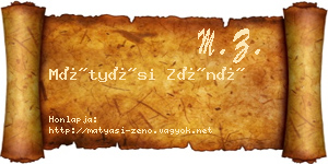 Mátyási Zénó névjegykártya